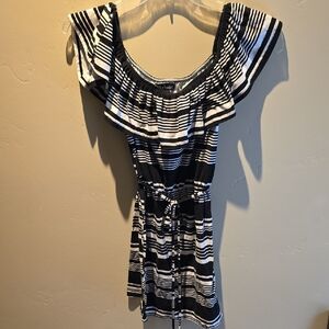 Derek Heart Black and White Striped Top